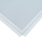 Кассета алюминиевая Cesal 595х595 Tegular 45 белый матовый с перфорацией d 1,8 Кассета алюминиевая Cesal 595х595 Tegular 45 белый матовый с перфорацией d 1,8