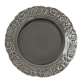 Тарелка обеденная WY Floral Laceware, 25 см, фарфор, серая 10791183 Тарелка обеденная WY Floral Laceware, 25 см, фарфор, серая 10791183