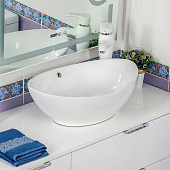  Раковина накладная MLN-7027A белая 595х390х200 Melana 