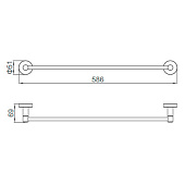  Полотенцедержатель одинарный 60см из нержавеющей стали SuS A12106 Accoona 