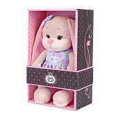  Мягкая игрушка Jack&Lin, зайка Лин в голубом платье с розовыми цветами, 25 см, в коробке 