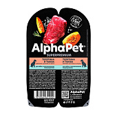 Влажный корм для собак с чувствительным пищеварением AlphaPet Superpremium 100 г, телятина\тыква, соус, 211003