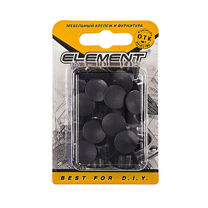 Заглушки декорат.10мм черные (35 шт) "Element" Заглушки декорат.10мм черные (35 шт) "Element"