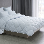  Одеяло 172х205 стеганое Home Holidays с окантовкой Белый с голубой полоской 