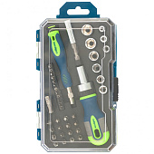 Отвертки реверсивные с набором бит и торцевыми головками, 41 шт., CrV//Сибртех Отвертки реверсивные с набором бит и торцевыми головками, 41 шт., CrV//Сибртех