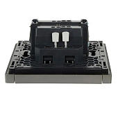 Выключатель встраиваемый 1 клавиша, цвет сталь, с подсветкой, IEK FORTE&PIANO Выключатель встраиваемый 1 клавиша, цвет сталь, с подсветкой, IEK FORTE&PIANO