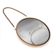  Зеркало настенное круг d28(±1)см на канате пластик золото 7314229 