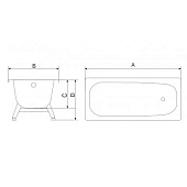 Ванна стальная 150x70х40 с ножками A-50001 Antika Ванна стальная 150x70х40 с ножками A-50001 Antika