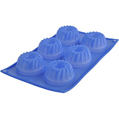  Форма для кексов (синяя) 6 ячеек фигурные 30х17,5х3,8см Linea Silicone 93-SI-FO-24 