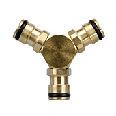 Тройник для разветвления/соединения, штуцерный, латунный// Palisad 665688 Тройник для разветвления/соединения, штуцерный, латунный// Palisad 665688