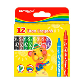  Мелки восковые 12цв KEYROAD Standart, 8х90мм, картонный футляр (12/144) /KR971303/ 