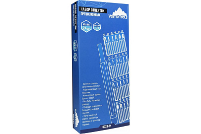  Набор прецизионных отверток, 24 предм., 1/8", Vertextools 