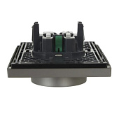 Розетка двойная встраиваемая с заземлением, цвет сталь, IEK FORTE&PIANO Розетка двойная встраиваемая с заземлением, цвет сталь, IEK FORTE&PIANO