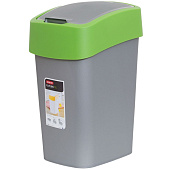 Контейнер для мусора FLIP BIN серебристый/зеленый 10л 02170-P80 Контейнер для мусора FLIP BIN серебристый/зеленый 10л 02170-P80