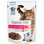 Влажный корм Perfect Fit для взрослых кошек с говядиной 75г