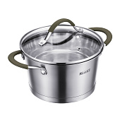 Кастрюля со стеклянной крышкой 1,6л 16x9,5 см Linea OLIVA 67-1216 Кастрюля со стеклянной крышкой 1,6л 16x9,5 см Linea OLIVA 67-1216