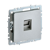 Розетка компьютерная встраиваемая RJ45 UTP cat 5e, цвет сталь, IEK BRITE Розетка компьютерная встраиваемая RJ45 UTP cat 5e, цвет сталь, IEK BRITE