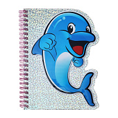  Блокнот фигурный 48 листов, А6 , линия, на гребне, Зверушки, микс, 9630210 