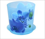 Кашпо "Деко" D125мм 1,2л Орхидея голубая с/п М3105 Кашпо "Деко" D125мм 1,2л Орхидея голубая с/п М3105