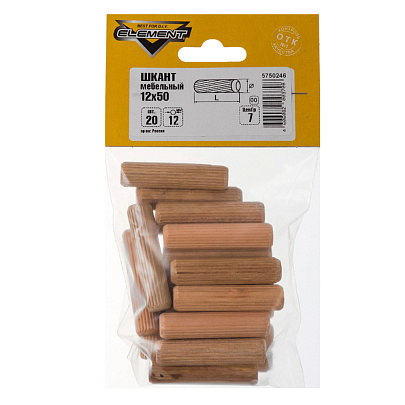  Шкант мебельный 12x50мм 20 шт 