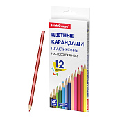  Карандаши цветные 12шт. ErichKrause Basic пластиковые, шестигранные 53361 