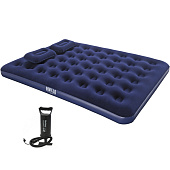 Bestway Кровать надувная Queen 203x152x22 см с ручным насосом и 2 подушками, 67374N 332-001 Bestway Кровать надувная Queen 203x152x22 см с ручным насосом и 2 подушками, 67374N 332-001