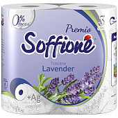  Туалетная бумага Soffione Premio Лаванда 4шт 3-х сл 