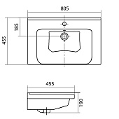  Раковина Миранда 80 (для тумбы Адель/Бари 80) 21573 Santek 