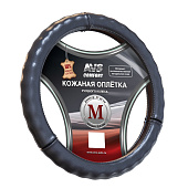 Оплетка нат. кожа AVS GL-665M-B (размер M, черная)