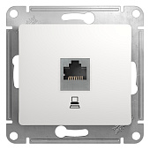 Розетка компьютерная встраиваемая RJ45 UTP cat 5e, цвет белый, SE Glossa