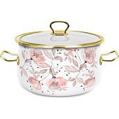 Кастрюля OMS collection Розовые цветы 6,5 л 1003-PF-24-Gd Кастрюля OMS collection Розовые цветы 6,5 л 1003-PF-24-Gd