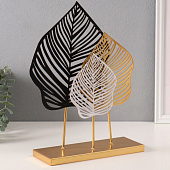 Сувенир металл "Листья Монстеры" чёрный 8х25х31 см 10707394 Сувенир металл "Листья Монстеры" чёрный 8х25х31 см 10707394