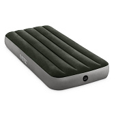  INTEX Кровать надувная DOWNY BED, (fiber-tech), встроенный ножной насос, 76x191x25см, ПВХ, 64760 