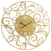  Часы настенные Нежность Рубин, d-50 см, металл, открытая стрелка, золото , 5023-002 