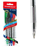  Набор ручек  4цв. шарик. ErichKrause R-301 Classic Stick 1мм (син,чер,крас,зелен) 44593 3395634 
