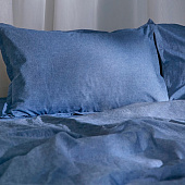 Наволочка SL Home "Деним" 50х70+2 см, цв.синий, 100% жатый хлопок 10245433