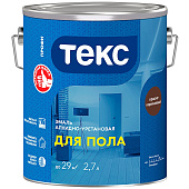 Эмаль алкидно-уретановая для пола глянцевая Текс ПРОФИ красно-коричневая 2,7л