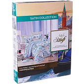  Комлект постельного белья Satin collection Флорист, семейный, микросатин, наволочки 70х70 см 