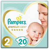 Подгузники PAMPERS Premium Care Mini (4-8кг) Микро Упаковка 20