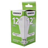 Лампа LED 12Вт Е27, груша, 4000К нейтр. бел. GENERICA Лампа LED 12Вт Е27, груша, 4000К нейтр. бел. GENERICA