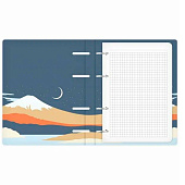 Тетрадь А5 80л на кольцах клетка soft-touch, Японские мотивы, 10815