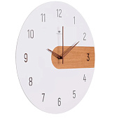 Часы настенные Рубин, "Тройка", из металла и дерева, d=30 см, белый, 3001-001 Часы настенные Рубин, "Тройка", из металла и дерева, d=30 см, белый, 3001-001