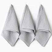  Набор кухонных полотенец (вафля) 35х60 Доляна серые 3шт 