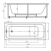 Ванна акриловая Мия 170х70 без каркаса Aquatek