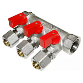Коллектор с вент кран для м/п труб 3/4"х3/4"х16х3 вых