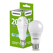 Лампа LED 20Вт Е27, груша, 6500К холодный GENERICA Лампа LED 20Вт Е27, груша, 6500К холодный GENERICA