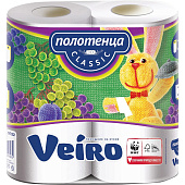 Бумажные полотенца Veiro Classic 2рул 2сл белые Бумажные полотенца Veiro Classic 2рул 2сл белые