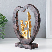 Сувенир полистоун Влюблённые в сердце - признание в любви, золото, 16х6х20 см, 9759351 Сувенир полистоун Влюблённые в сердце - признание в любви, золото, 16х6х20 см, 9759351