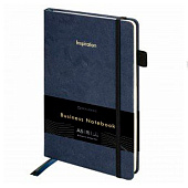  Блокнот А5 138x213мм BRAUBERG Velvet, резинка, держатель, 80л, клетка, синий, 116239 