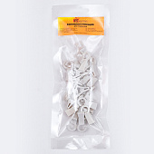 Зажим шторный на кольцо белый (20 шт) в упак. Зажим шторный на кольцо белый (20 шт) в упак.